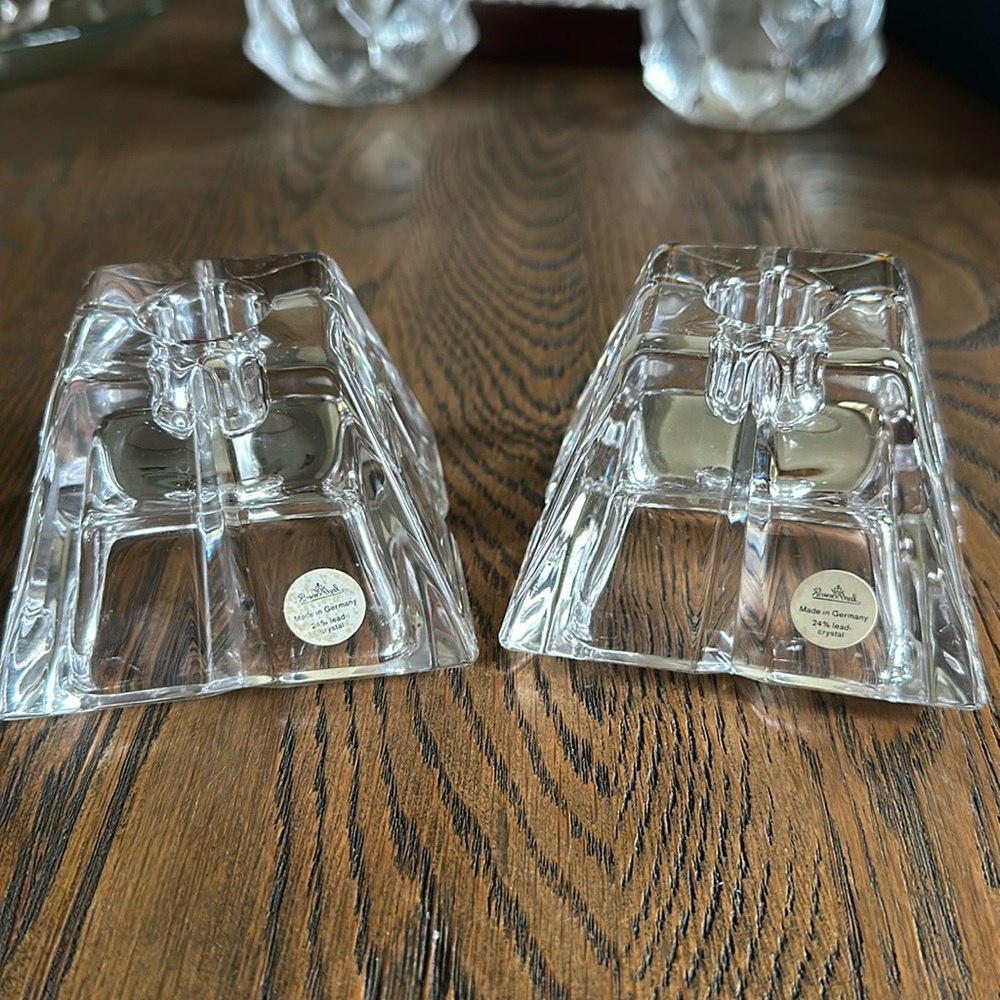Pair of Rosenthal Crystal taper candle holders
